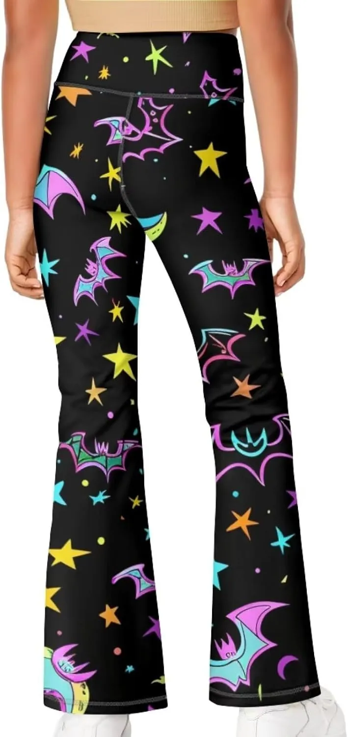 YEXIATODO Girls Flare Leggings Yoga Pants Size 5-14 Athletic Leggings Sportswear for Toddlers Teens Bell Bottom Leggings