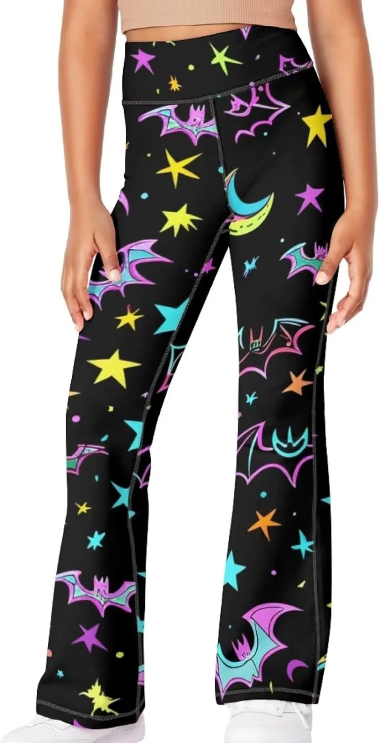 YEXIATODO Girls Flare Leggings Yoga Pants Size 5-14 Athletic Leggings Sportswear for Toddlers Teens Bell Bottom Leggings