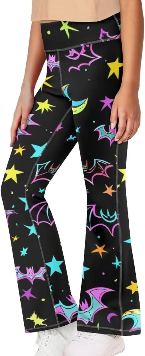 YEXIATODO Girls Flare Leggings Yoga Pants Size 5-14 Athletic Leggings Sportswear for Toddlers Teens Bell Bottom Leggings