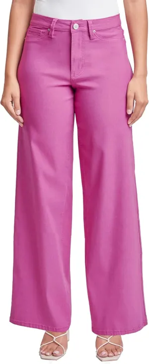 YMI Women's Hyperstretch Forever Color High Rise Wide Leg Pants