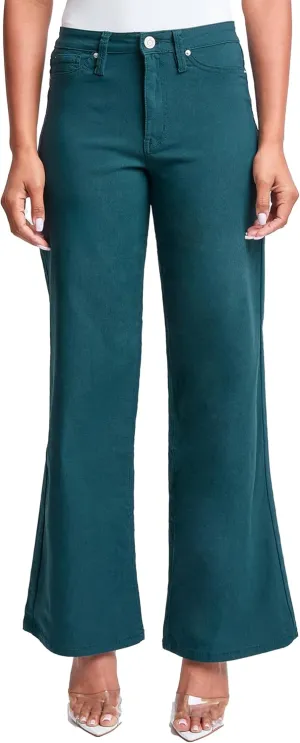 YMI Women's Hyperstretch Forever Color High Rise Wide Leg Pants