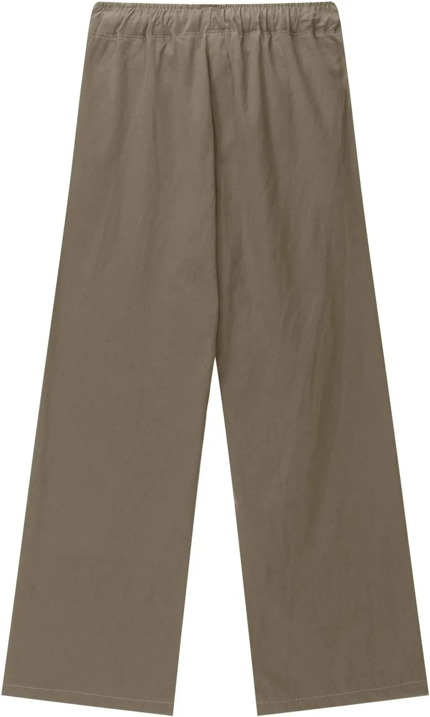 Youth Kids Boys Solid Color Straight Wide Leg Pants Drawstring Waist Casual Loose Soft Trousers Summer Beach Teen Girls Pants