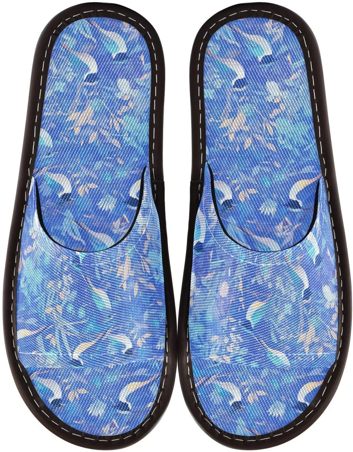 Yuiboo Blue Birds Mens Shower Slippers Summer Beach Sandals for Travel Beach Bedroom