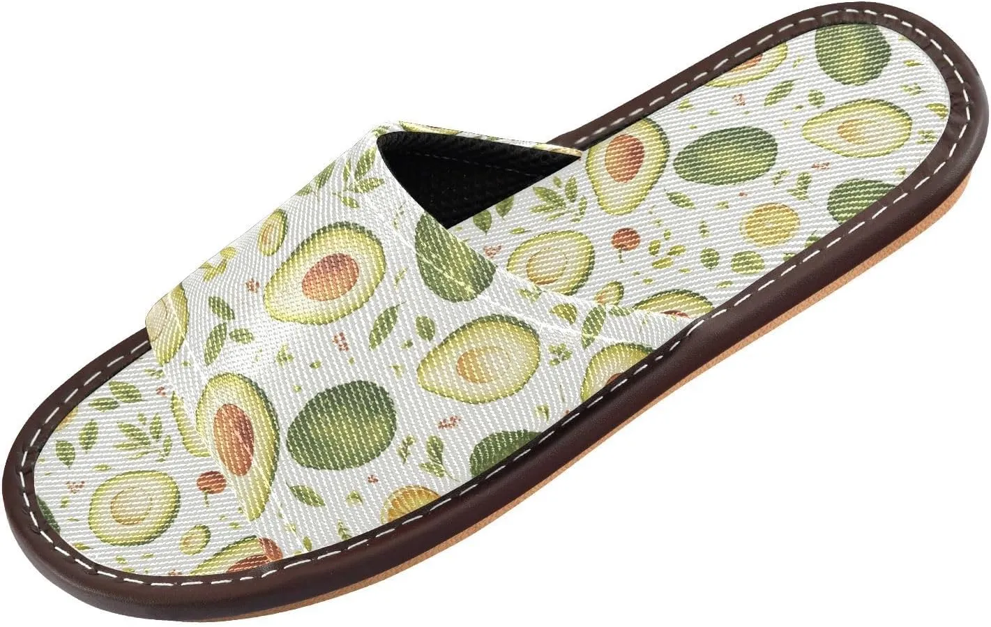 Yuiboo Cute Avocado White Mens Bathroom Slippers Ultralight Beach Sandals for Beach Indoor Beach