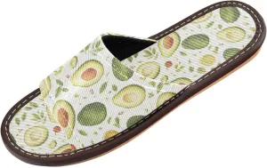 Yuiboo Cute Avocado White Mens Bathroom Slippers Ultralight Beach Sandals for Beach Indoor Beach