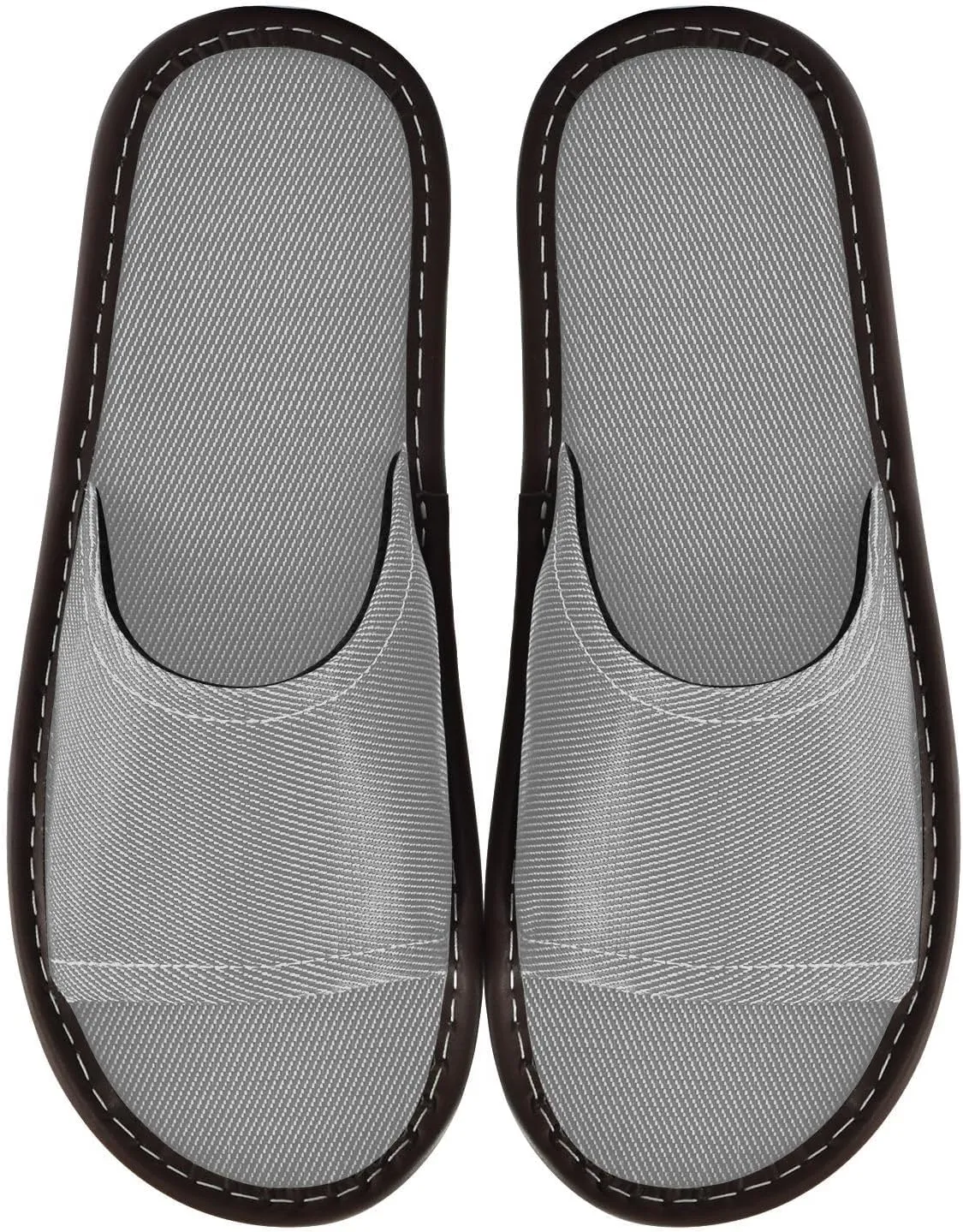 Yuiboo Gray Mens Travel Slippers Reusable Beach Sandals for Beach Home Travel
