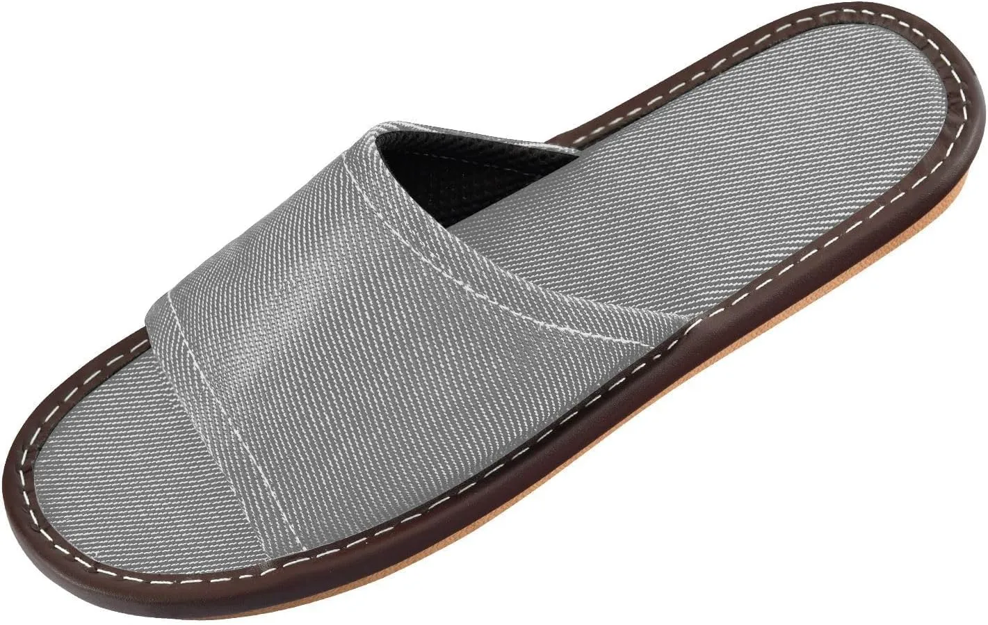Yuiboo Gray Mens Travel Slippers Reusable Beach Sandals for Beach Home Travel