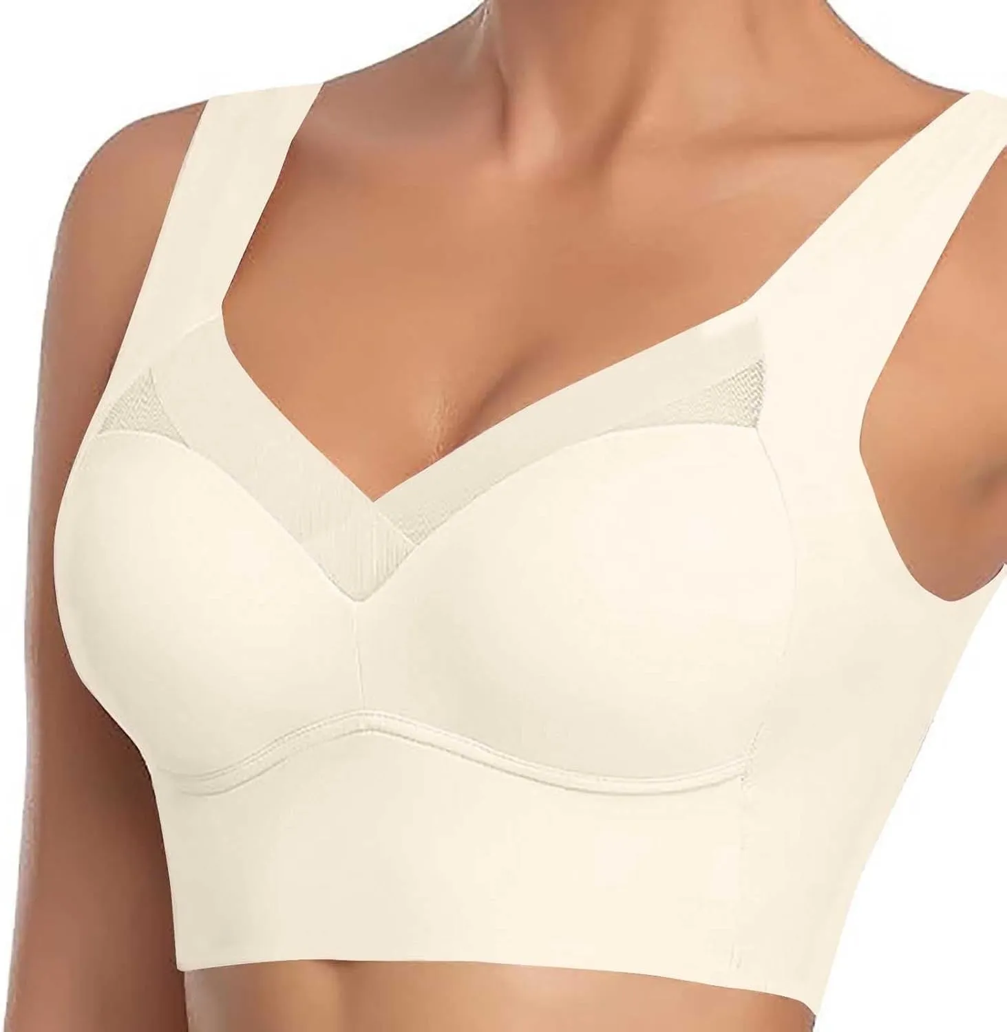 Zen Chic Bras for Women Seamless Wireless Lysine Charm Anti Sagging Bras Push Up Thin Posture Correcting Gathering Bralettes