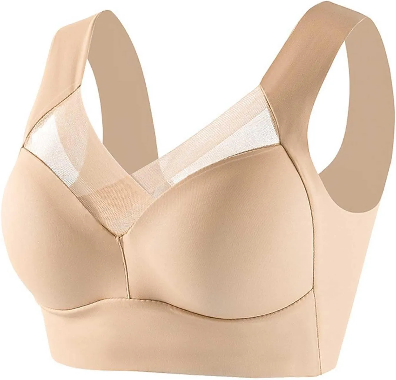 Zenchic Bras, Hatmeo Posture Correcting Bras for Seniors Women, Seamless Comfort Push Up Wireless Lysine Charm Ice Silk Bras