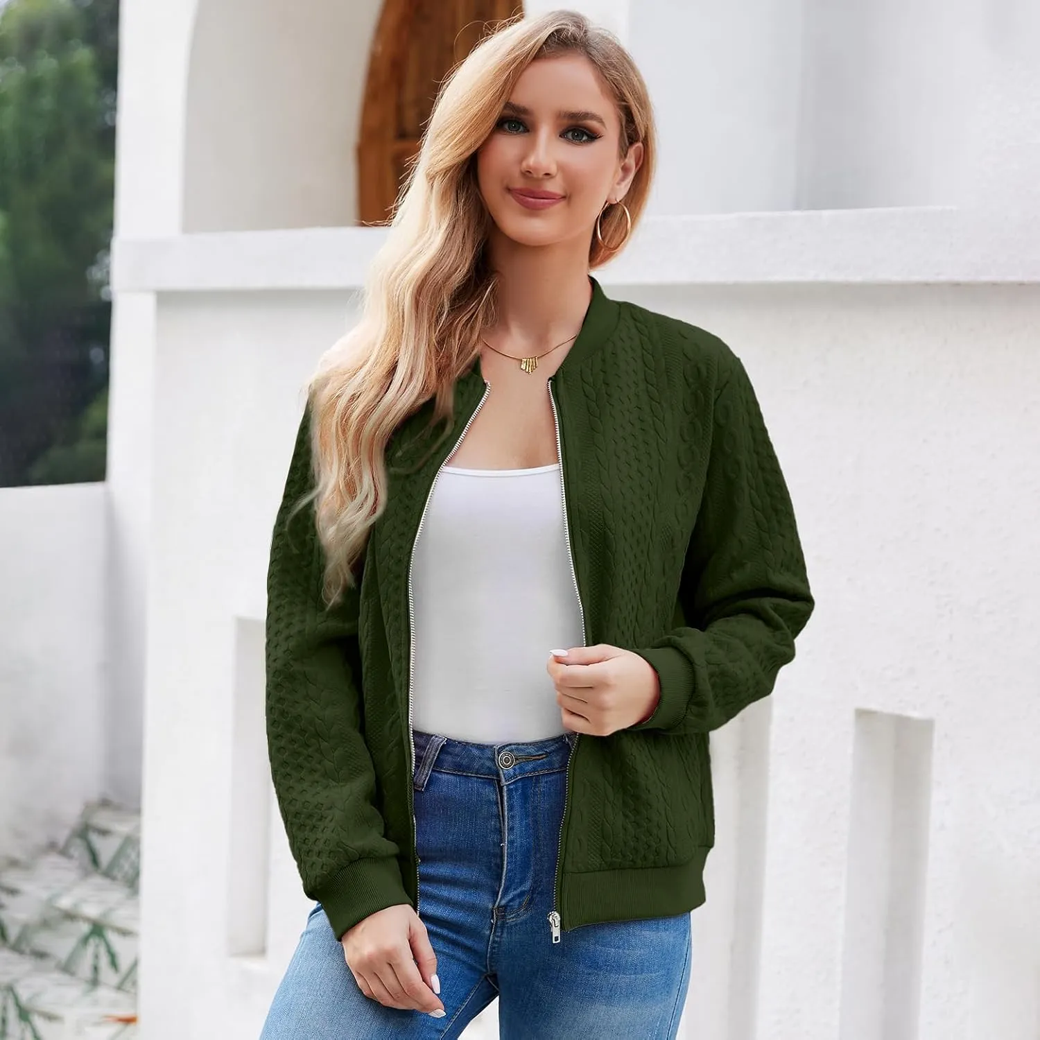 Zip Up Sweatshirts for Women Casual Outfits Cardigan Outerwear Trendy Winter Jackets Coat