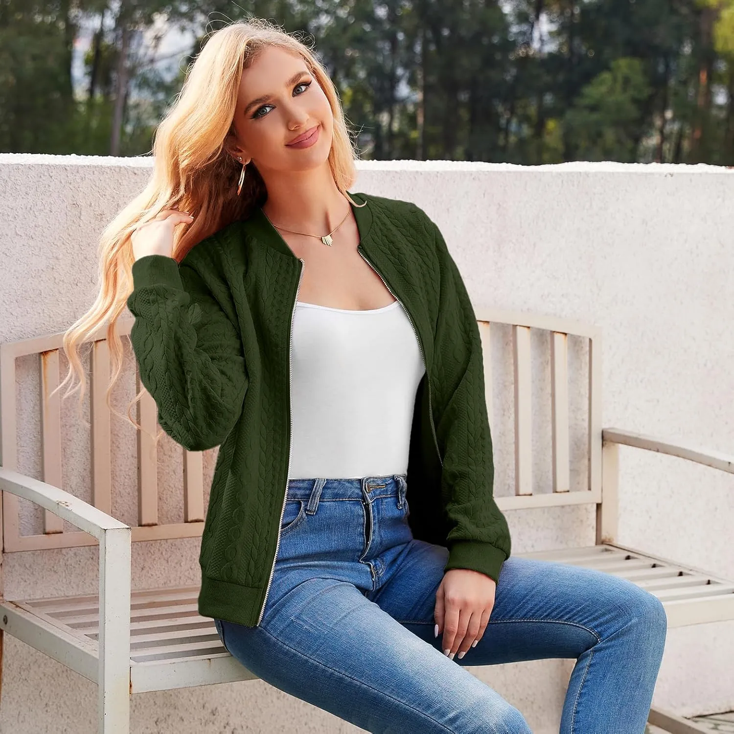 Zip Up Sweatshirts for Women Casual Outfits Cardigan Outerwear Trendy Winter Jackets Coat