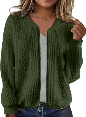 Zip Up Sweatshirts for Women Casual Outfits Cardigan Outerwear Trendy Winter Jackets Coat