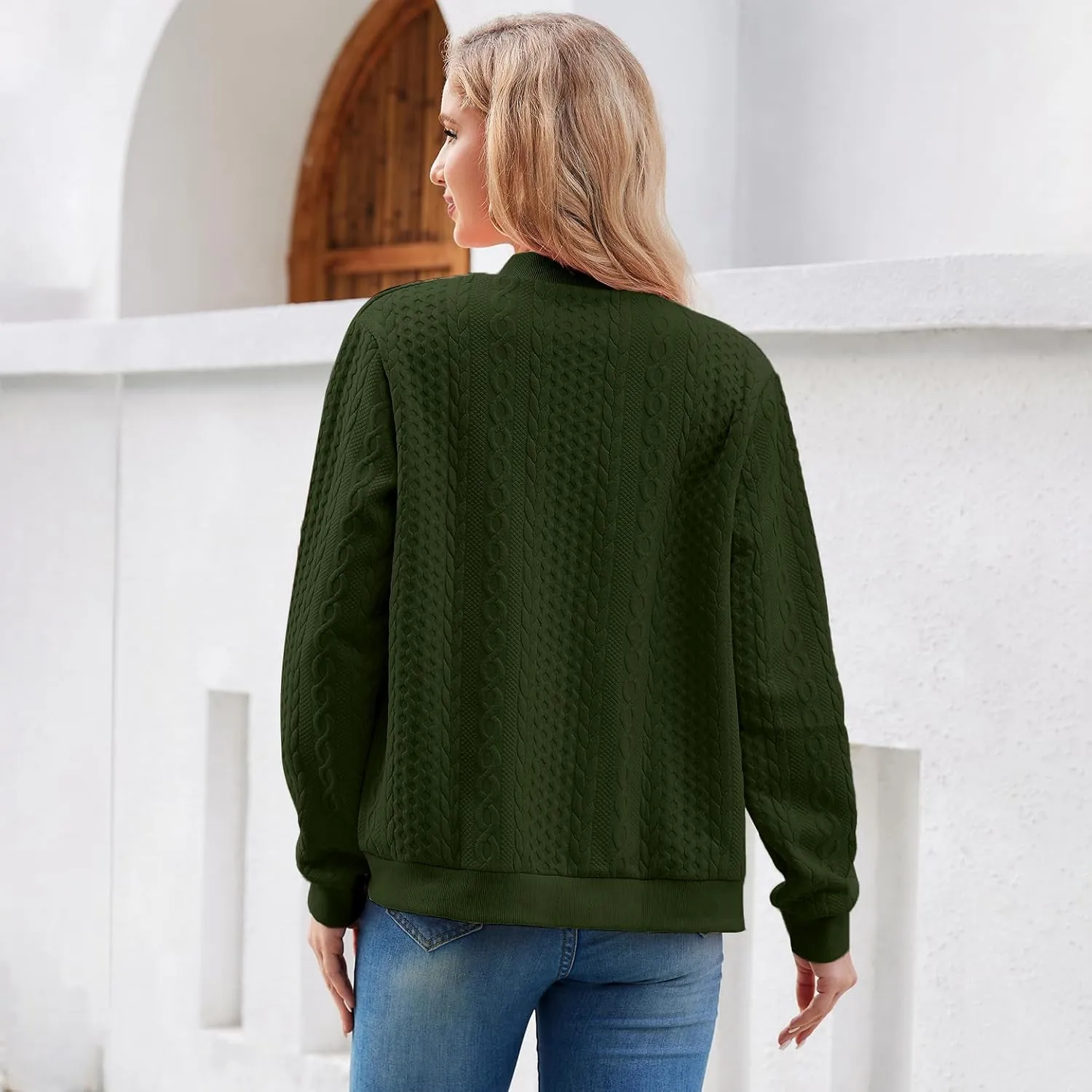Zip Up Sweatshirts for Women Casual Outfits Cardigan Outerwear Trendy Winter Jackets Coat