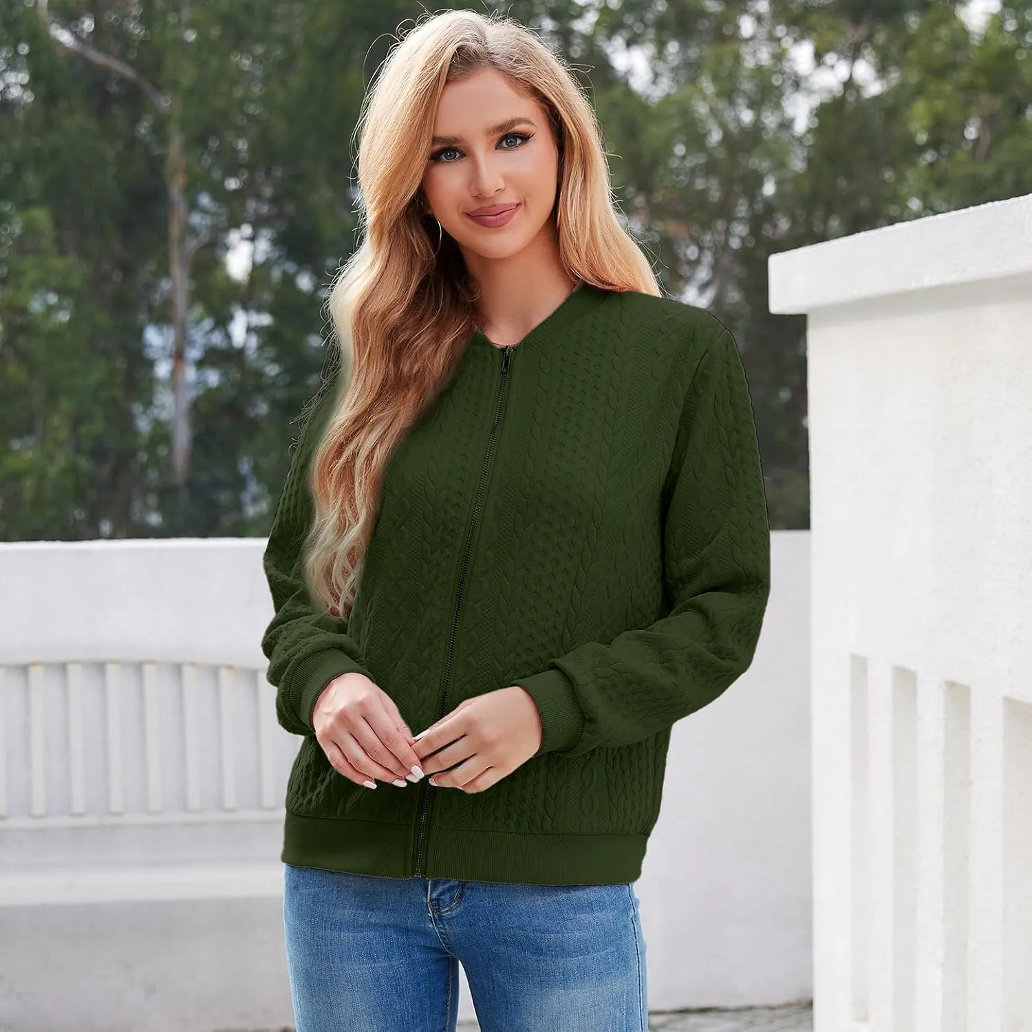 Zip Up Sweatshirts for Women Casual Outfits Cardigan Outerwear Trendy Winter Jackets Coat