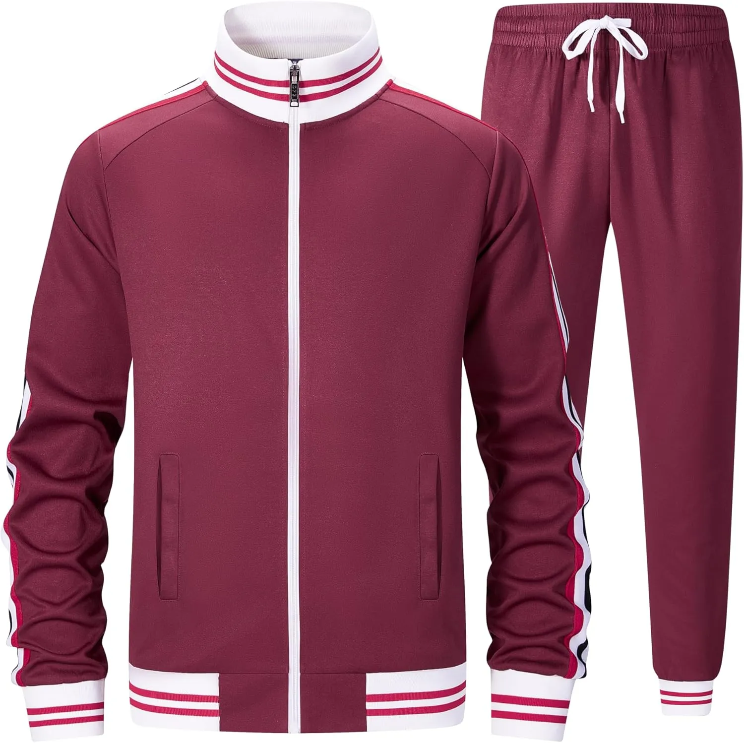 ZPB Men's Track suits Sets Long Sleeve Full-zip Sweatsuit Active Jackets and Pants 2 Piece Outfits