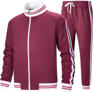ZPB Men's Track suits Sets Long Sleeve Full-zip Sweatsuit Active Jackets and Pants 2 Piece Outfits