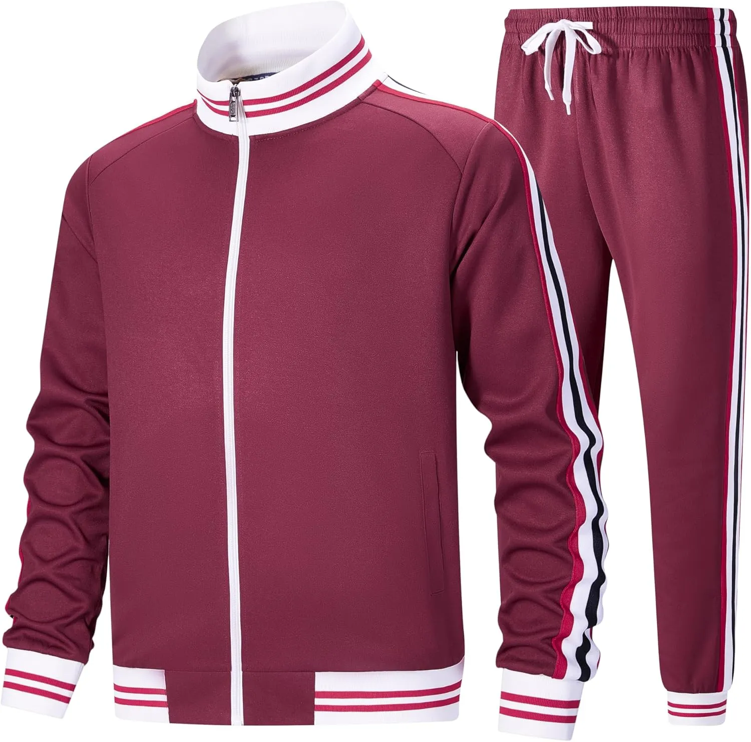 ZPB Men's Track suits Sets Long Sleeve Full-zip Sweatsuit Active Jackets and Pants 2 Piece Outfits