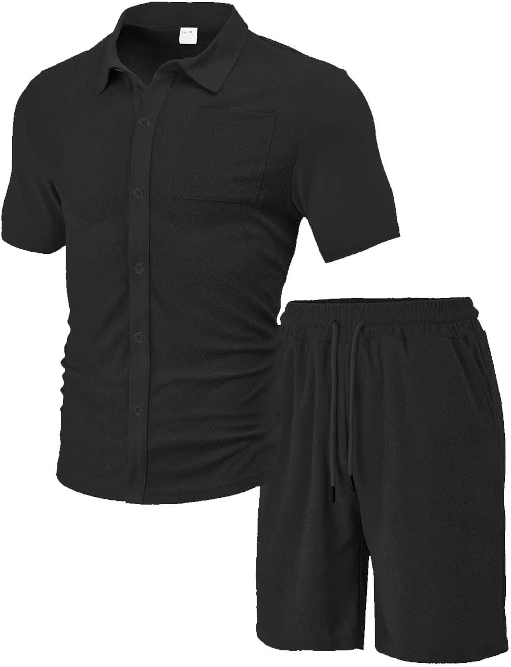 ZYXTIM Men's Summer Casual Outfits Short Sleeve Button Down Dress Shirts Casual Chino Shorts Indian Work Travel Going Out Set