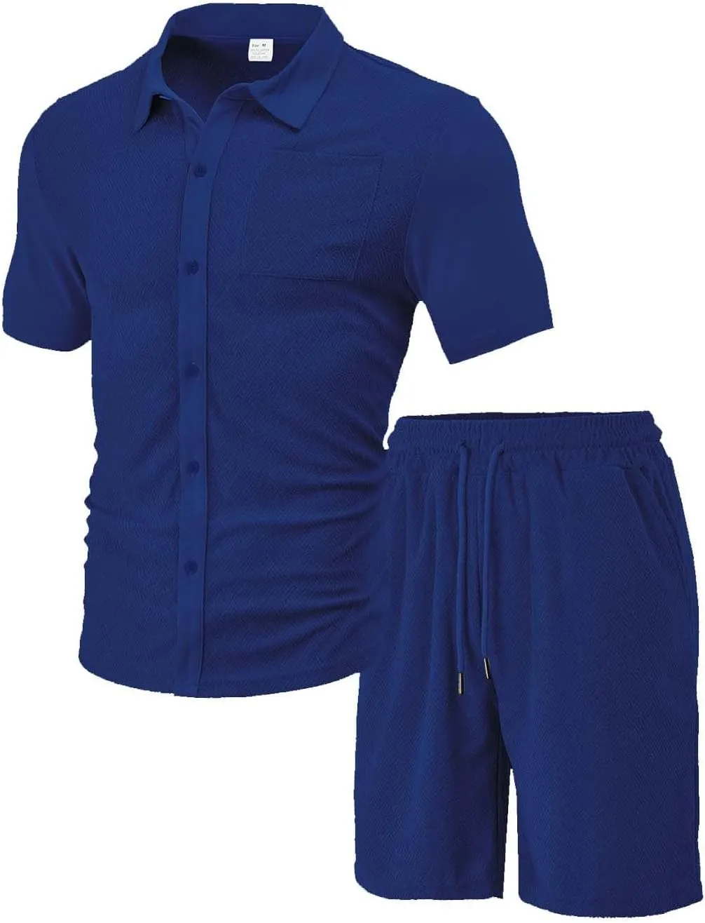 ZYXTIM Men's Summer Casual Outfits Short Sleeve Button Down Dress Shirts Casual Chino Shorts Indian Work Travel Going Out Set